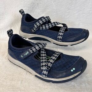 Ryka Women's Shoes Size 9.5M Blue Kailee Mesh Mary Janes Slip On Comfort